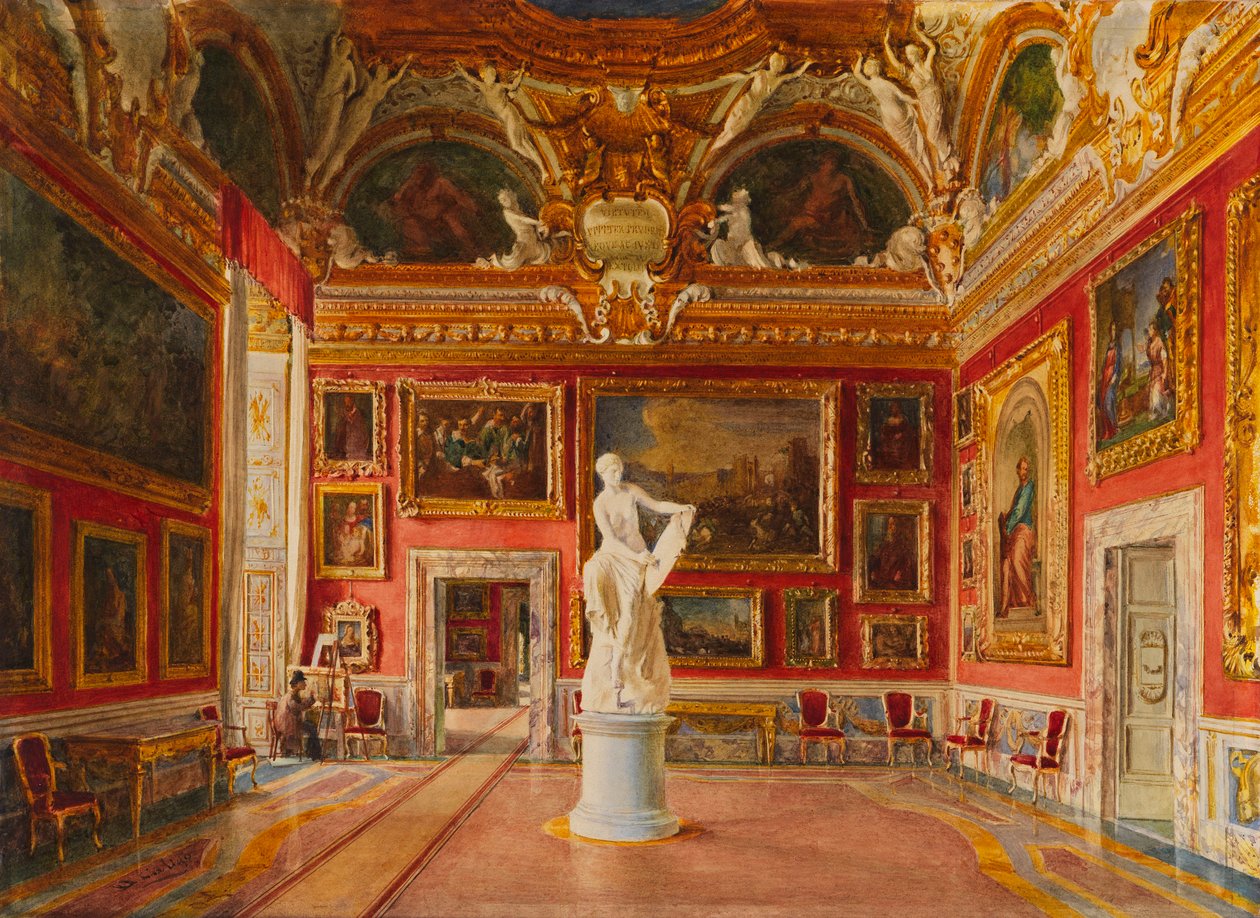 Jupiterin huone Pittin palatsissa Firenzessä, 1875. tekijältä Domenico Caligo