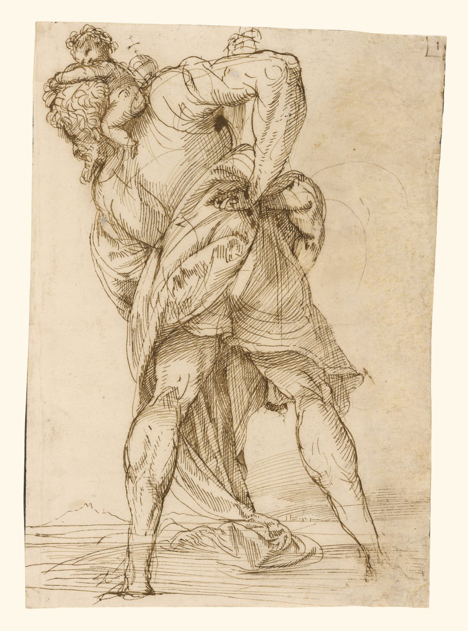 Saint Christopher tekijältä Domenico Campagnola