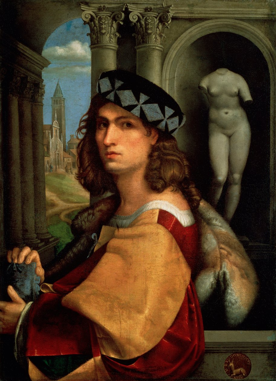 Miehen muotokuva, omakuva, 1512 tekijältä Domenico Capriolo