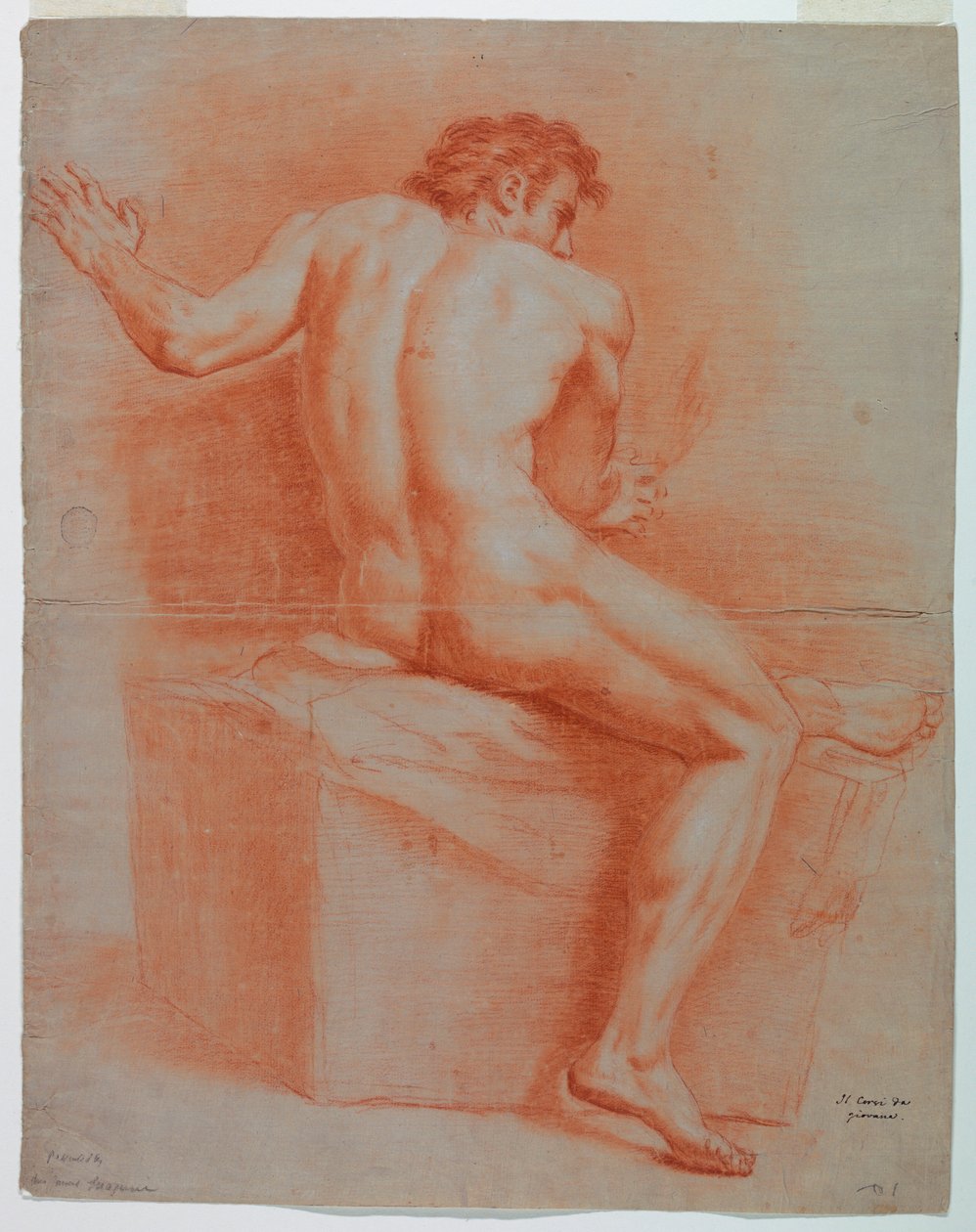 Piirros, alaston, n. 1740 tekijältä Domenico Corvi