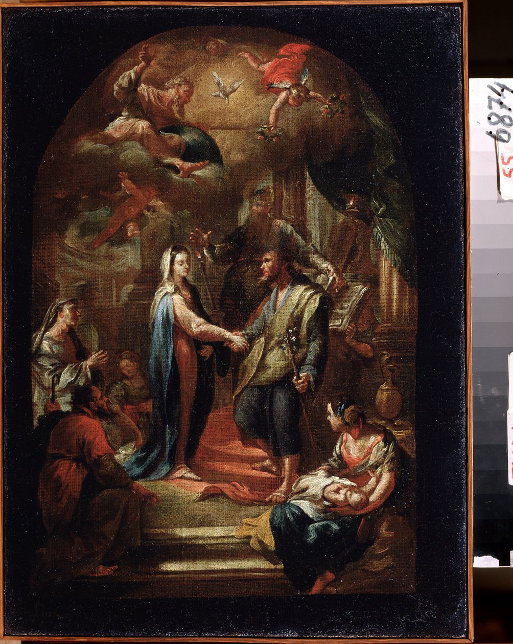 ""Neitsyen häät"" (Marriage of Mary and Joseph) Domenico Corvin (1721-1803) maalaus 1700-luvun valtion taidemuseo, Tula, Venäjä tekijältä Domenico Corvi