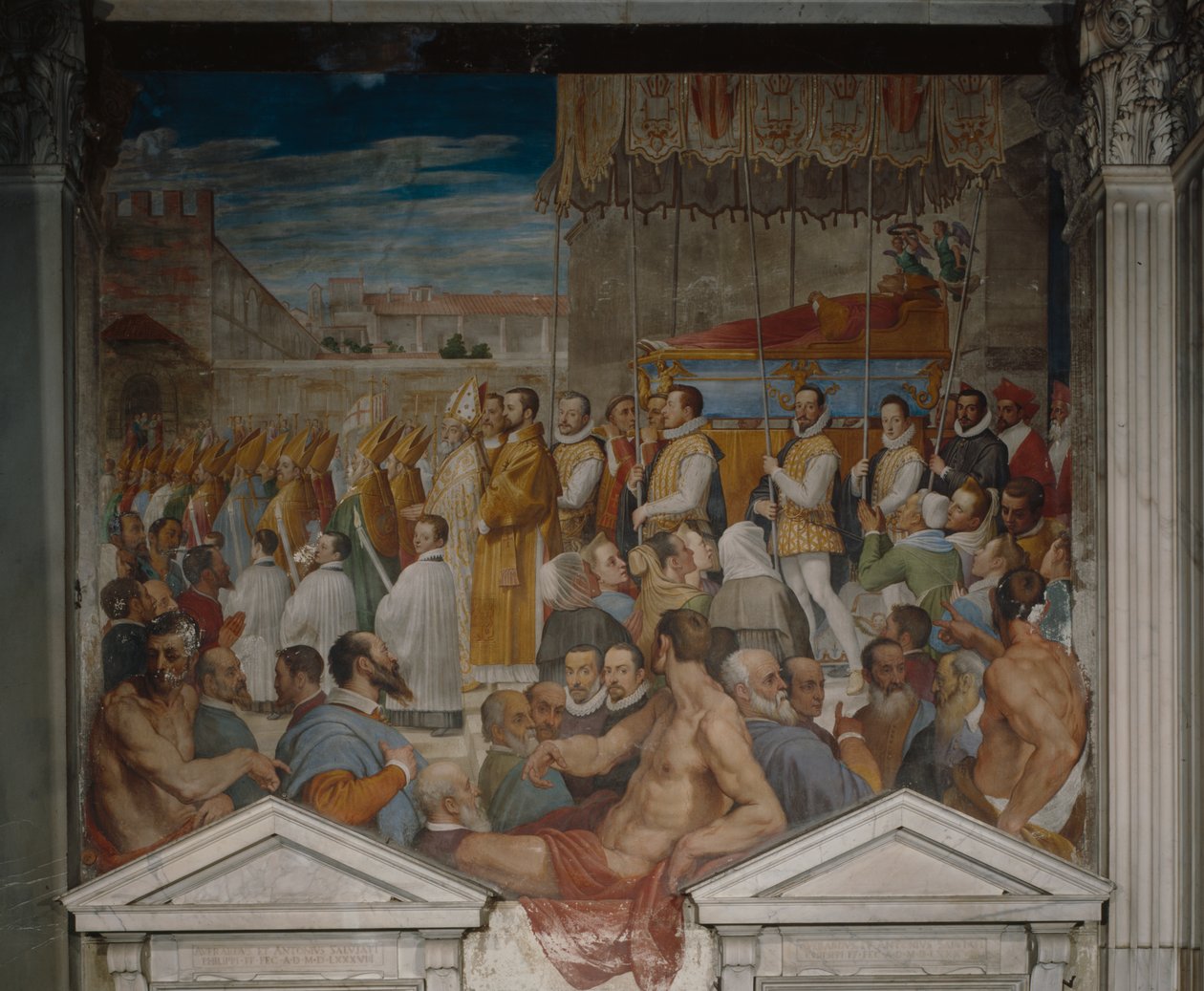 Pyhän Antoninuksen ruumiin kulkue, 1589 (freso) tekijältä Domenico Cresti