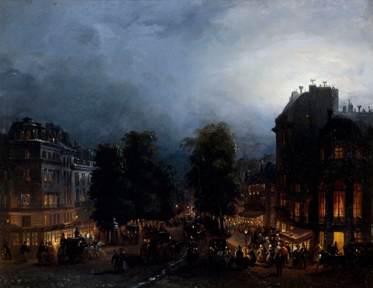 Boulevard des italiens yöllä (1835), Domenico Ferri (1835) tekijältä Domenico Ferri