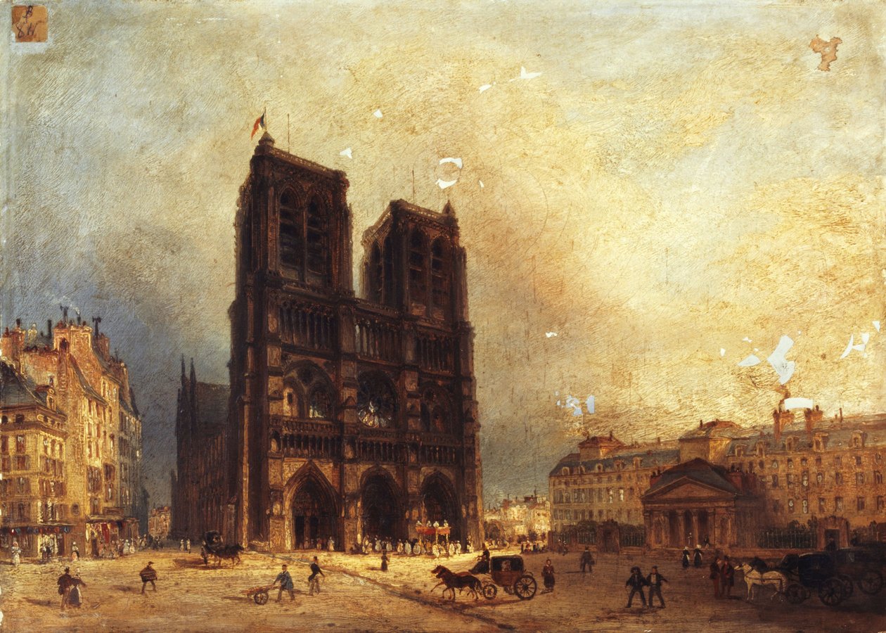 Vue du parvis de Notre-Dame, noin 1835, noin 1835 (öljy kankaalle) tekijältä Domenico Ferri