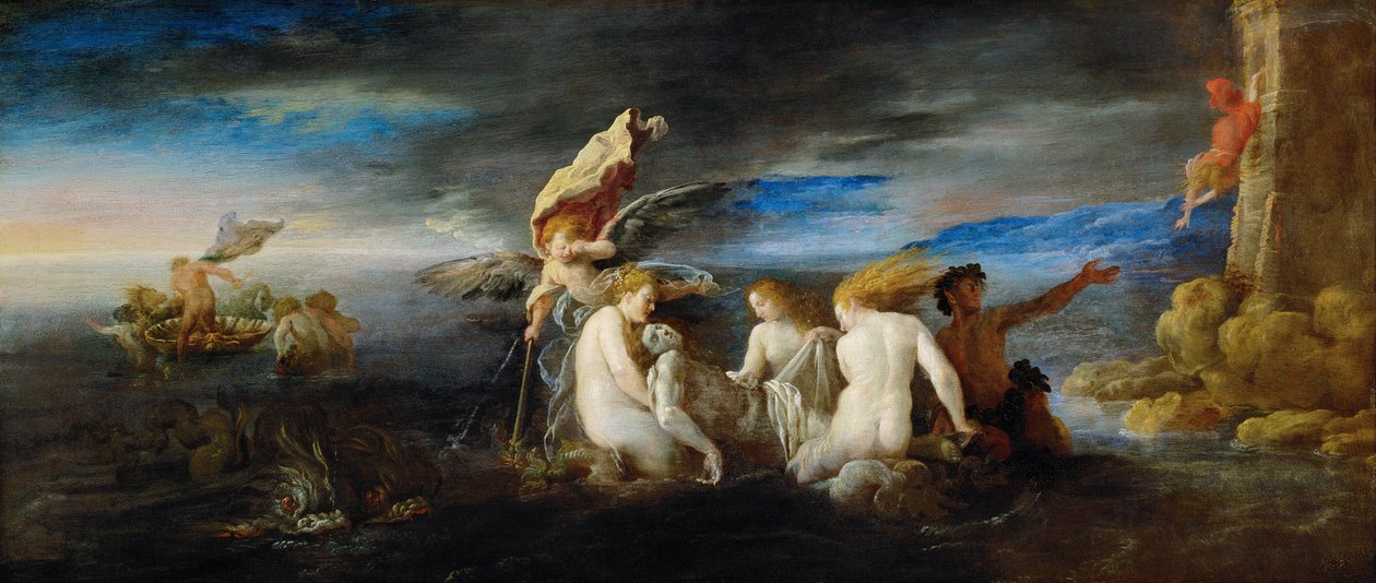 Kuolleita sureva sankari Leander, n. 1622 tekijältä Domenico Fetti or Feti