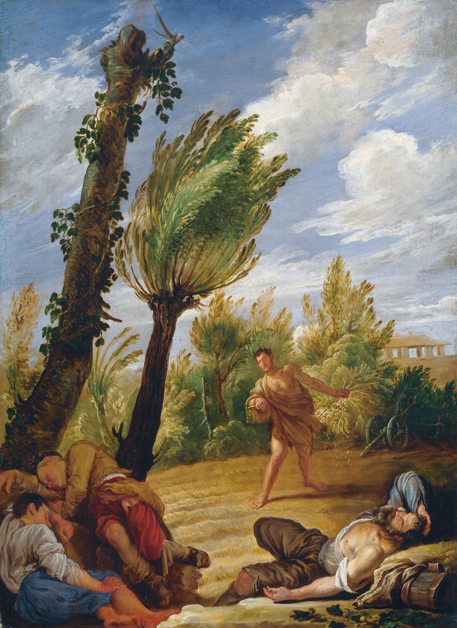 Vertaus vehnästä ja rikkakasveista, 1620-luku. tekijältä Domenico Fetti