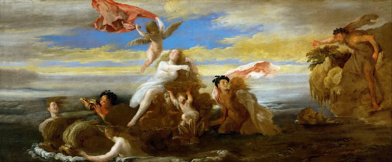 Barokki: Galatea ja Polyphemus Fetti, Domenico (1588/90-1623), n. 1621. Öljy puulle, 41,5x96,4. Taidehistoriallinen museo, Wien tekijältä Domenico Fetti or Feti