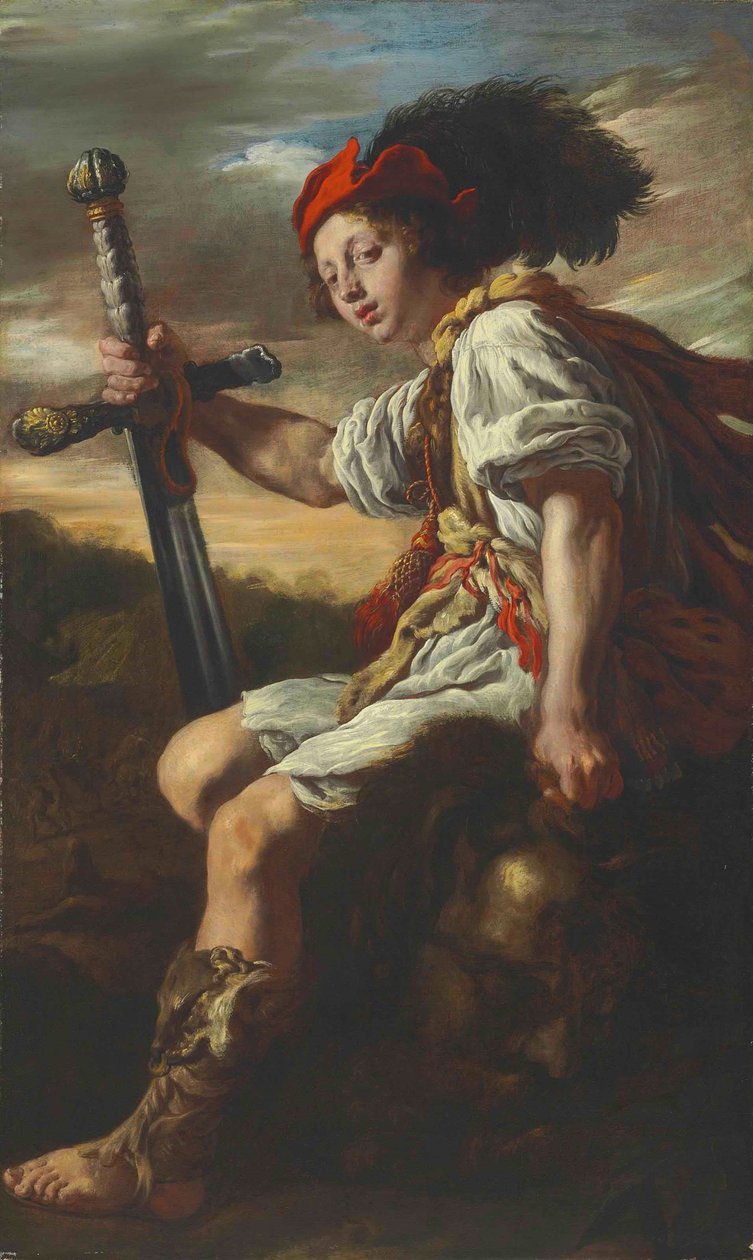 Daavid ja Goljatin pää, noin 1620. tekijältä Domenico Fetti or Feti