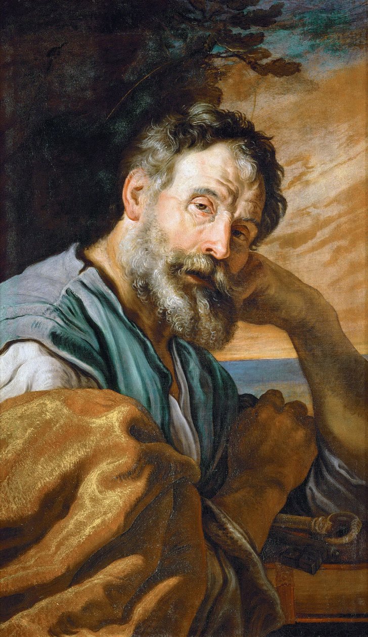 SAINT PIERRE - Barokki : Pyhän Pietarin par Fettin parannus, Domenico (1588/90-1623), n. 1613. Öljy kankaalle, 95,8x55,9. Taidehistoriallinen museo, Vienne tekijältä Domenico Fetti or Feti