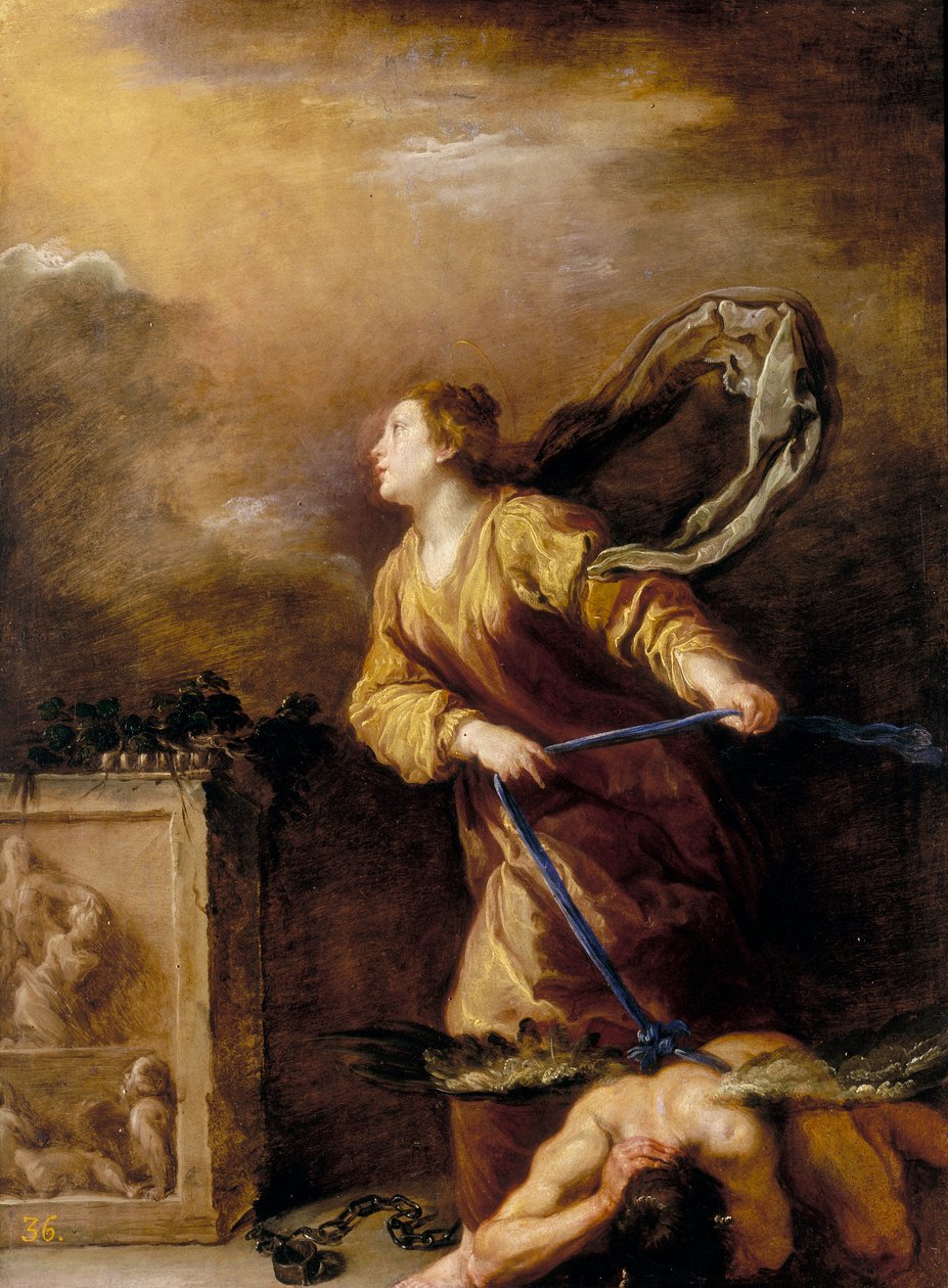 St. Margherita of Cortona tekijältä Domenico Fetti or Feti