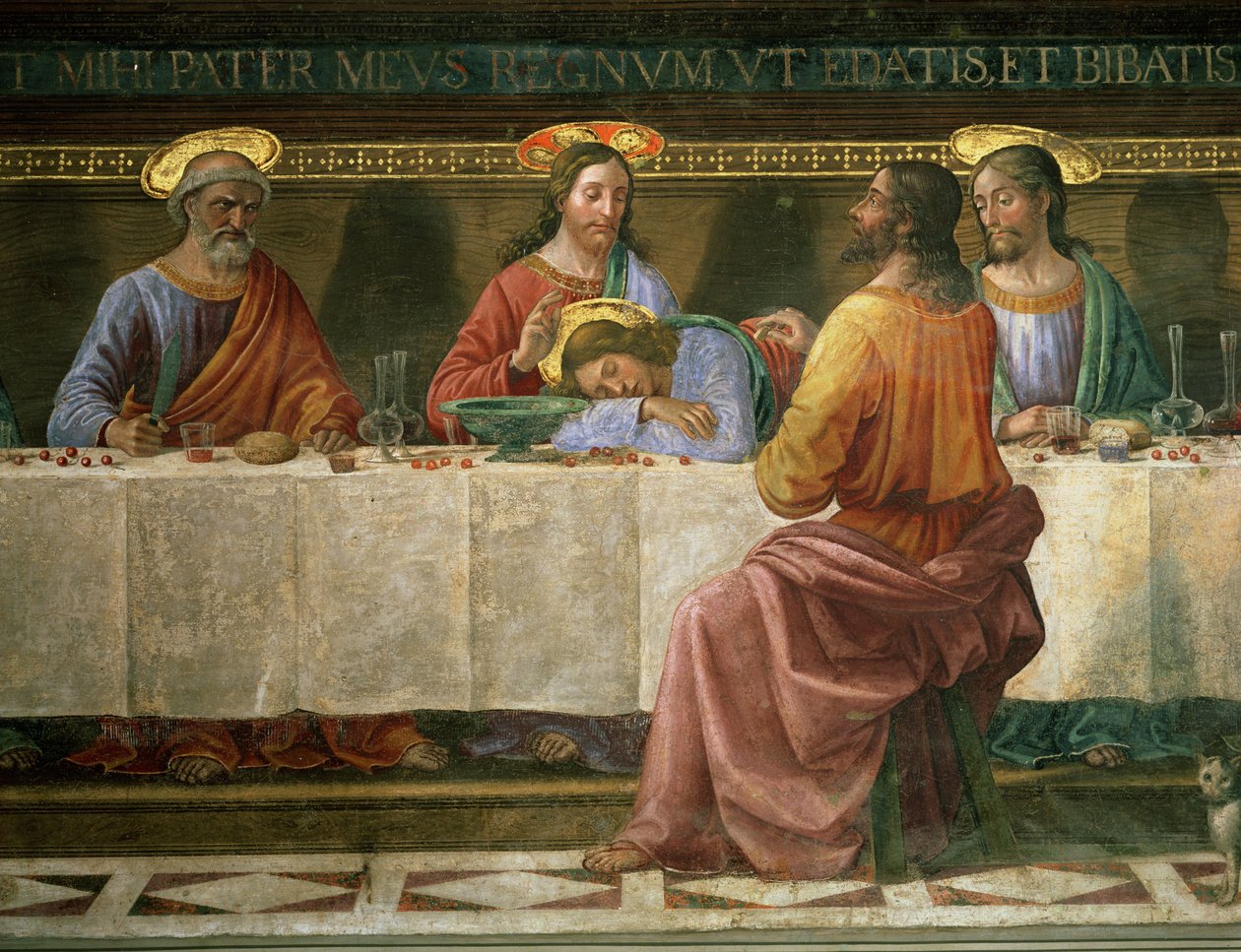 Yksityiskohta viimeisestä ehtoollisesta tekijältä Domenico Ghirlandaio
