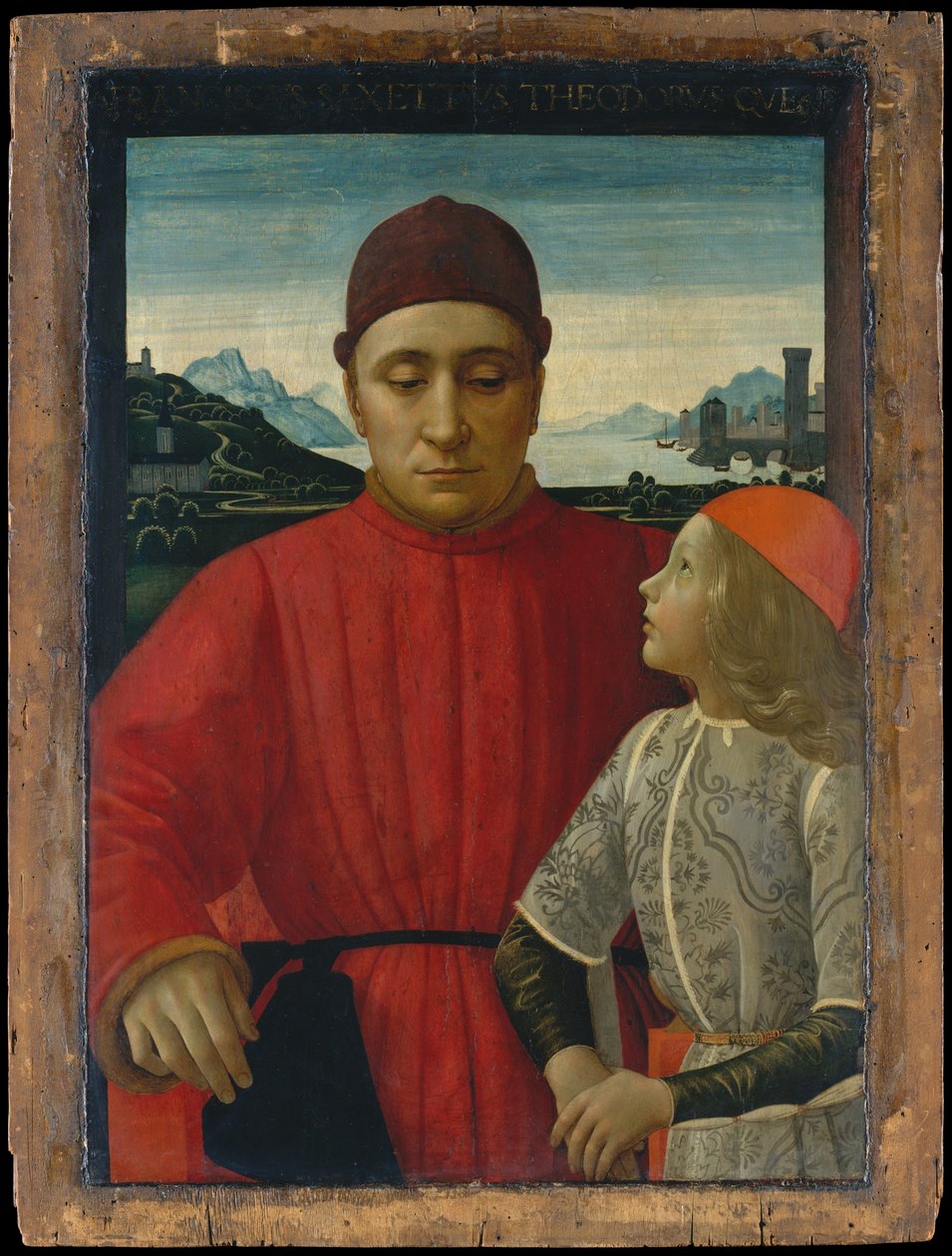 Francesco Sassetti 1421-1490 ja hänen poikansa Teodoro, n. 1488. tekijältä Domenico Ghirlandaio