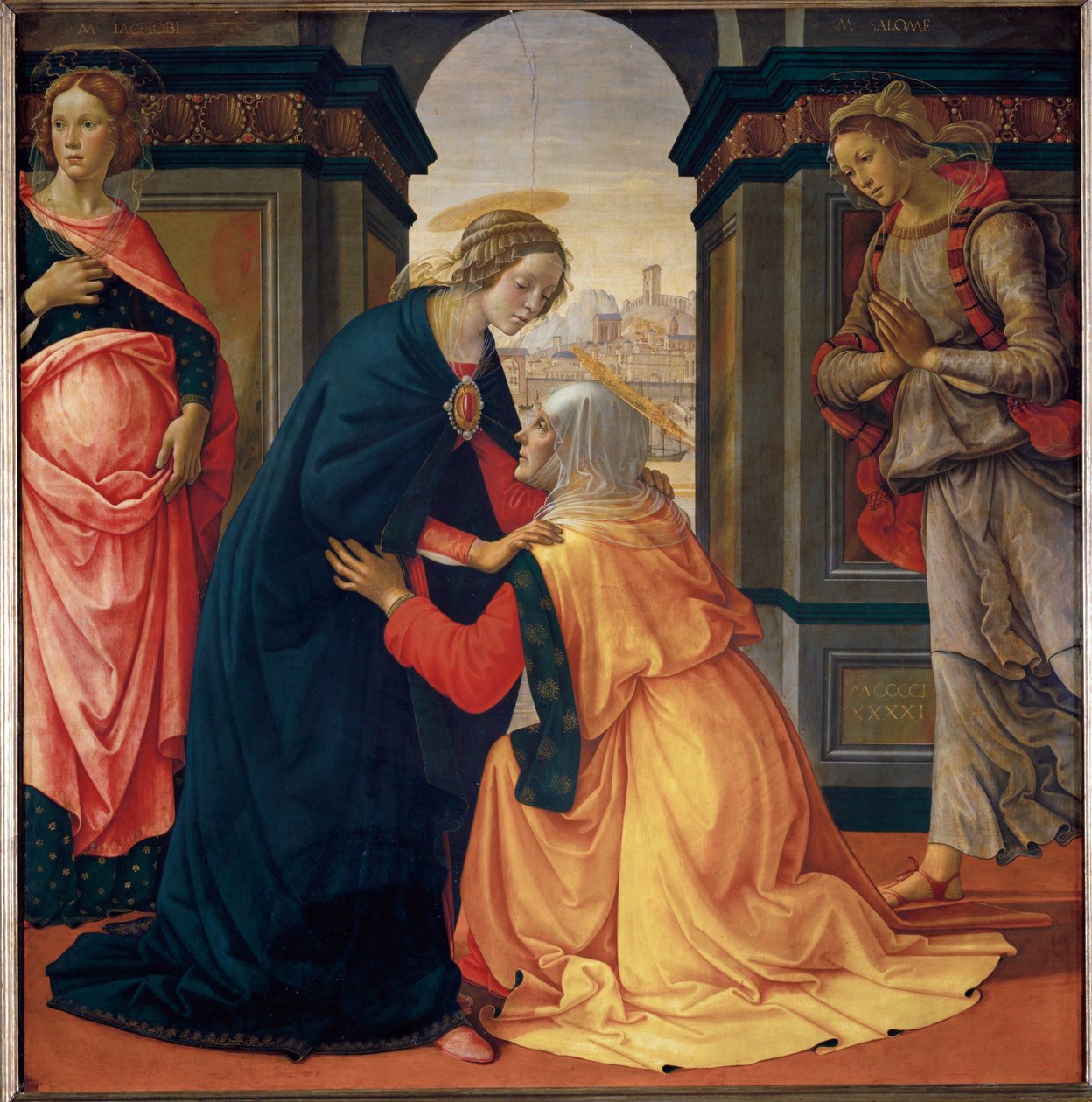 Marie-Jacobien ja Marie-Salomen tapaaminen ... tekijältä Domenico Ghirlandaio