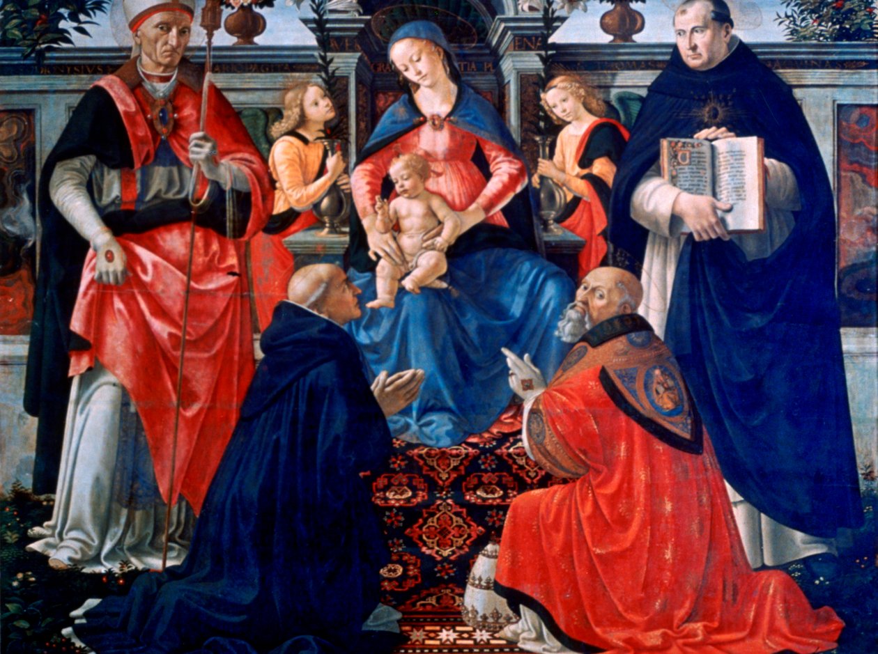 Madonna ja lapsi valtaistuimelle pyhien kanssa, 1483 tekijältä Domenico Ghirlandaio