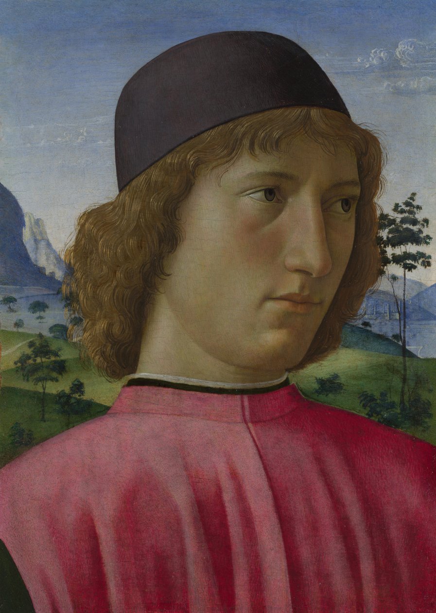 Nuoren punapukuisen miehen muotokuva, n. 1485 tekijältä Domenico Ghirlandaio