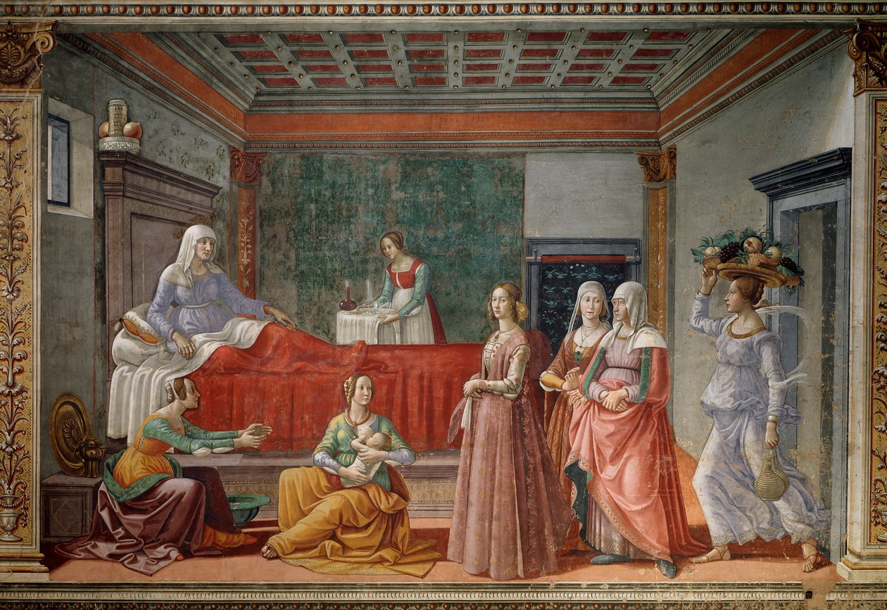 Pyhän Johannes Kastajan syntymä (Fresko tekijältä Domenico Ghirlandaio