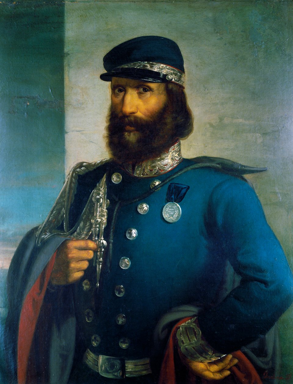 Giuseppe Garibaldi Sardinian armeijan kenraalina tekijältä Domenico Induno