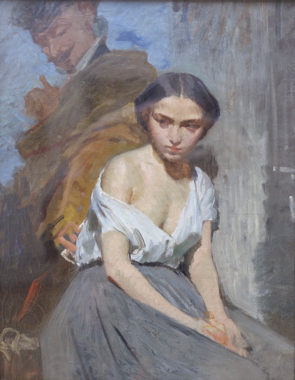 Viettelys, 1800-luvun loppu (öljy kankaalle) tekijältä Domenico Morelli