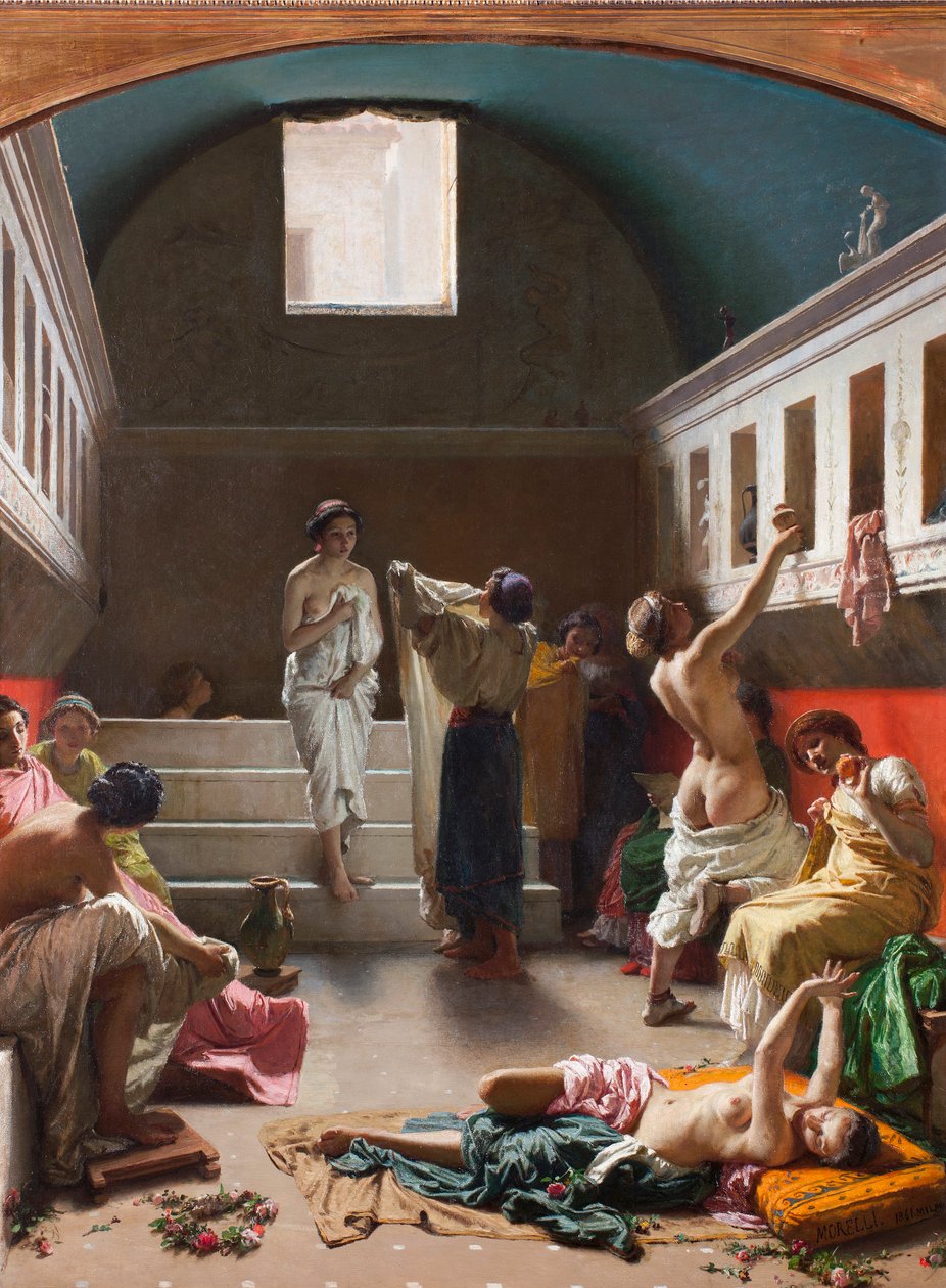 Pompejin kylpylät - Peinture de Domenico Morelli (1826-1901) tekijältä Domenico Morelli