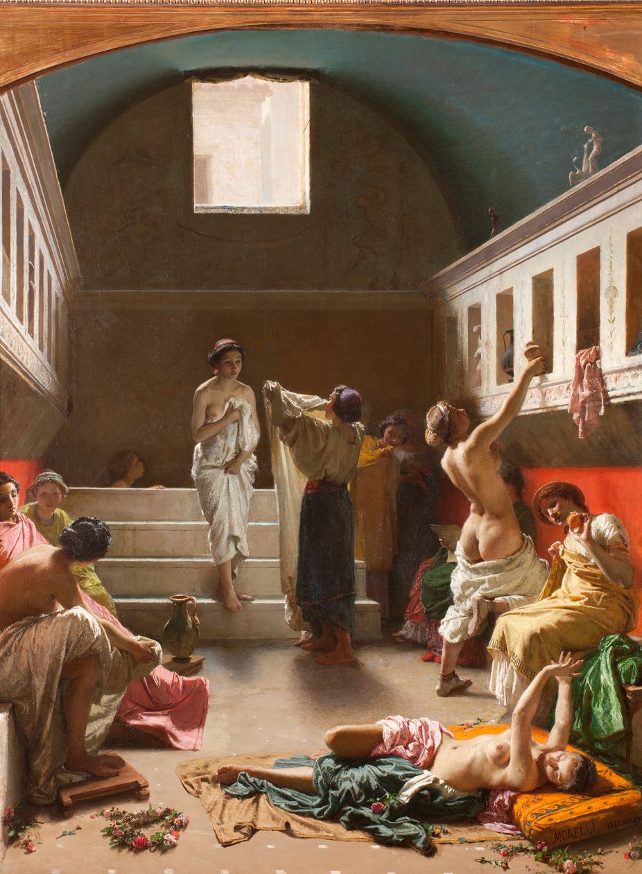 Pompejin kylpylät, 1861 tekijältä Domenico Morelli