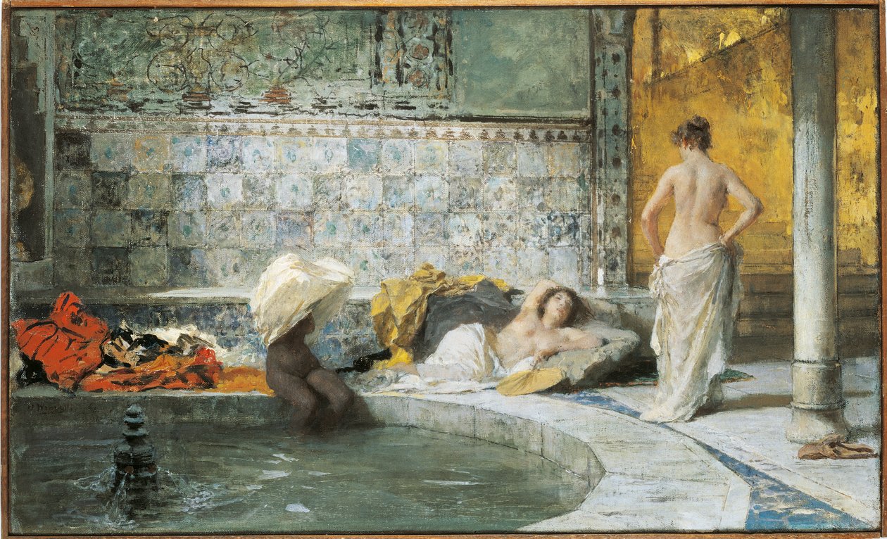Turkkilainen sauna (öljy kankaalle) tekijältä Domenico Morelli