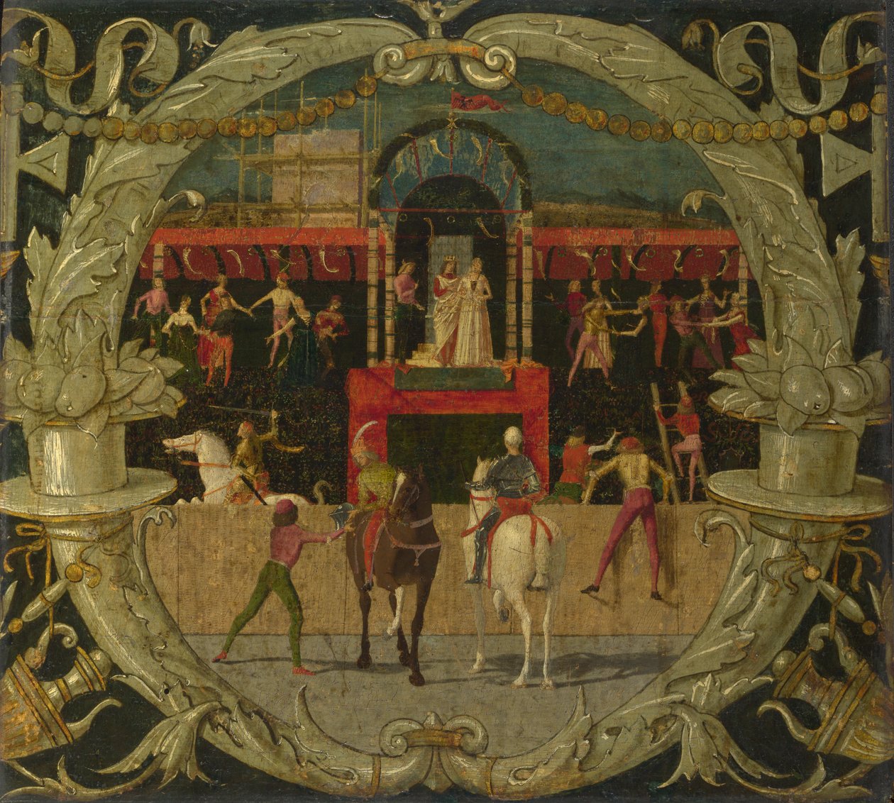 Sabiininaisten raiskaus signaalin jälkeen, n. 1490 tekijältä Domenico Morone