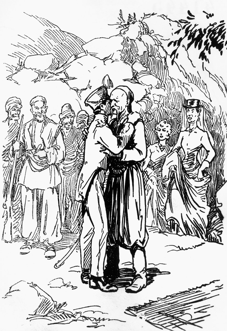 Domenico Natolin (1885-1968) kuvitus Edmond Aboutin (1828-1885) romaaniin Vuorten kuningas. tekijältä Domenico Natoli