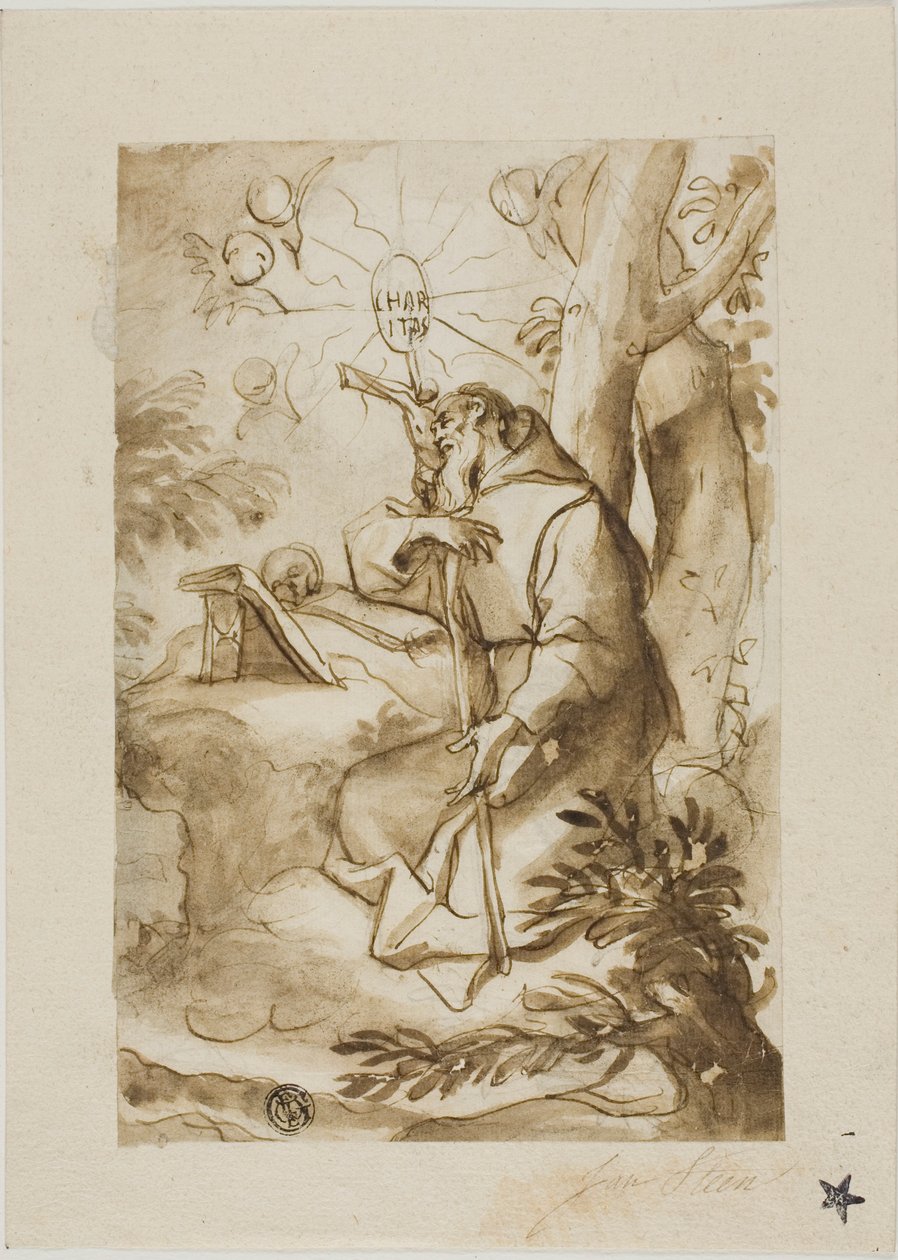 Saint Jerome tekijältä Domenico Piola