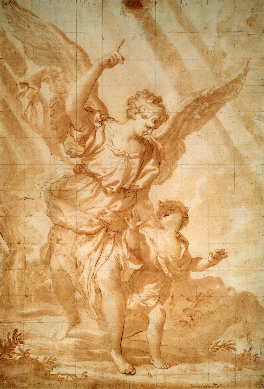 "Suojelusenkeli", 1600-luku tekijältä Domenico Piola I