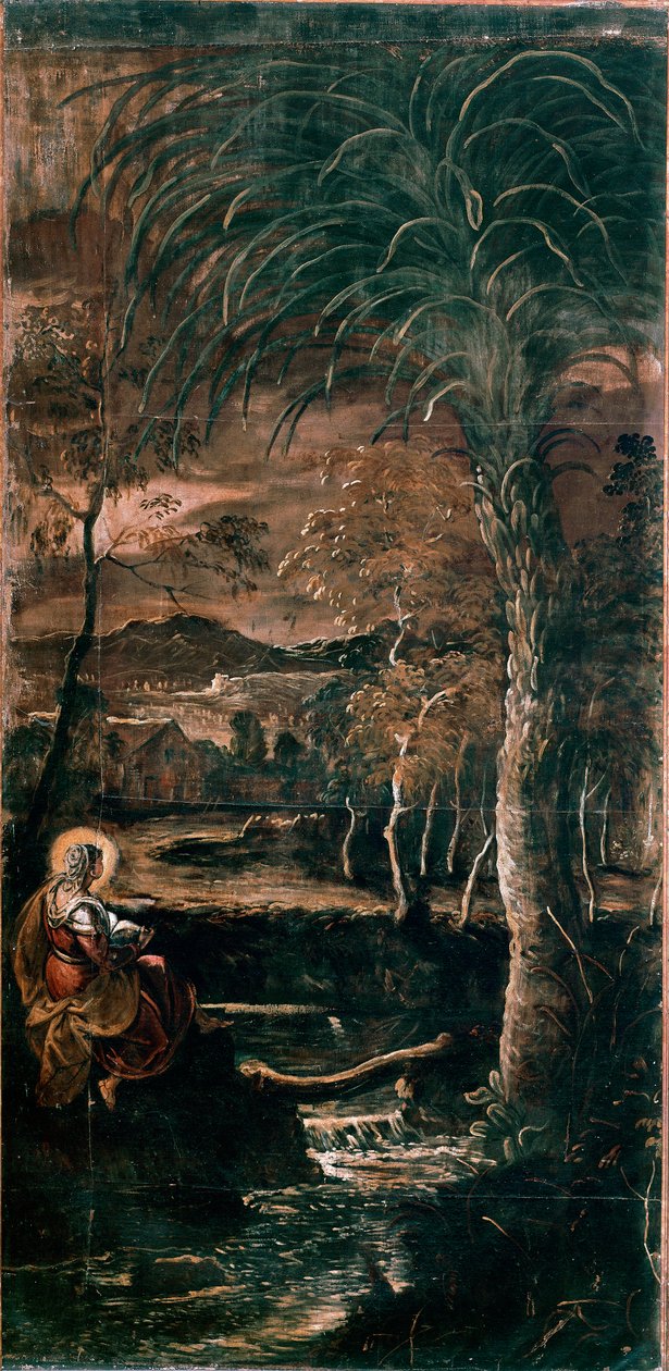 Pyhä Maria Egyptiläinen maalaus Tintoretto tai Tintoret (Jacopo Robusti) (1518-1594) 1583-1587 Scuola di san Rocco, Venetsia tekijältä Domenico Robusti Tintoretto