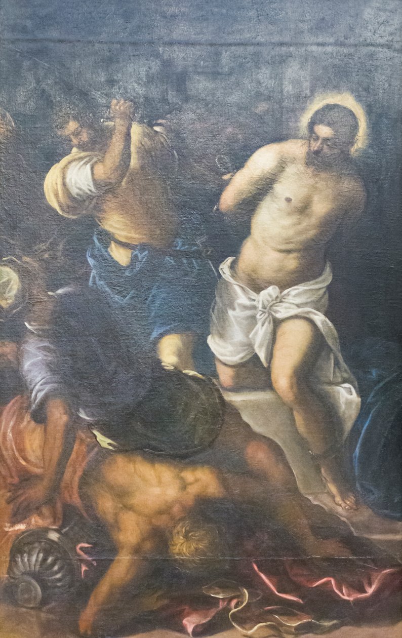 The Flagellation, n. 1598 (öljy kankaalle) tekijältä Domenico Robusti Tintoretto