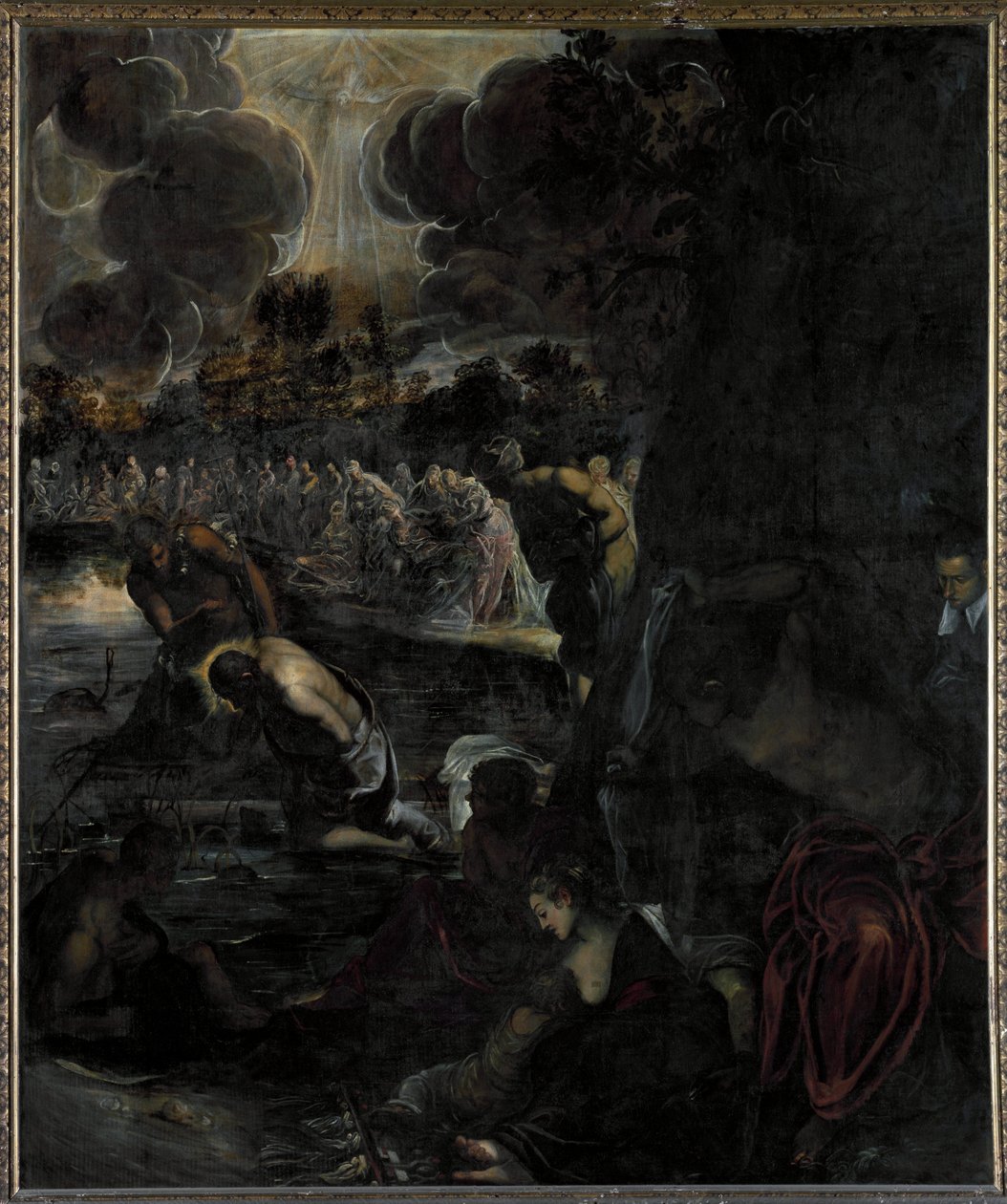 Kristuksen kaste - öljy kankaalle tekijältä Domenico Robusti Tintoretto
