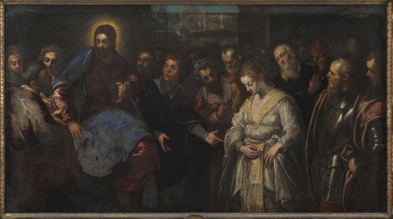 Kristus ja avionrikkoja tekijältä Domenico Tintoretto
