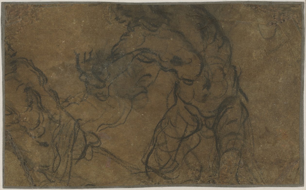 Kaksi mieshahmoa liikkeessä (käänteinen) tekijältä Domenico Tintoretto
