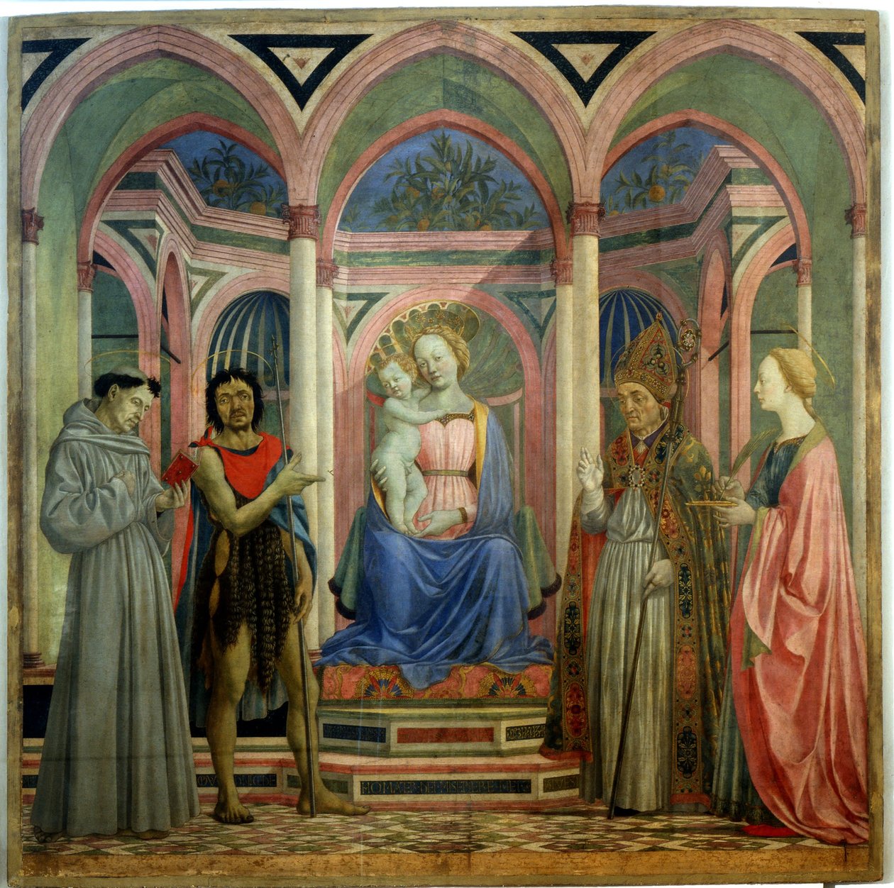Magnoli-alttaritaulun Saint Lucia, noin 1447 tekijältä Domenico Veneziano