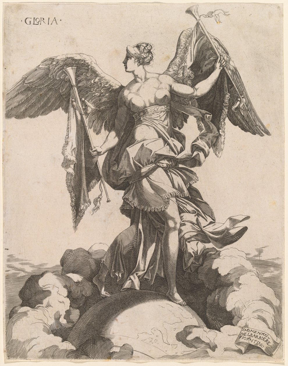 Gloria tekijältä Domenico del Barbiere after Rosso Fiorentino
