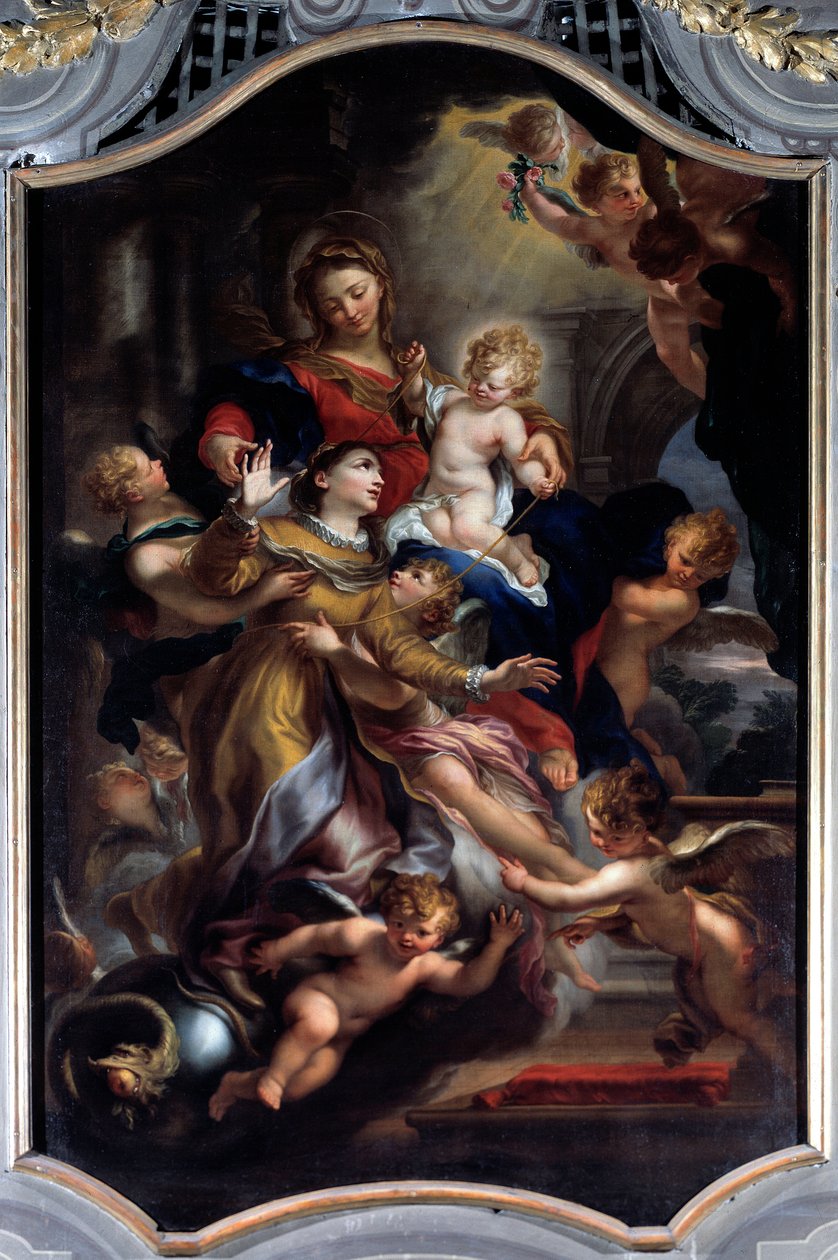 Pyhän Katariinan Genovalaisen ekstaasi (öljy kankaalle, 1600-luvun loppu) tekijältä Domenico the Elder Piola