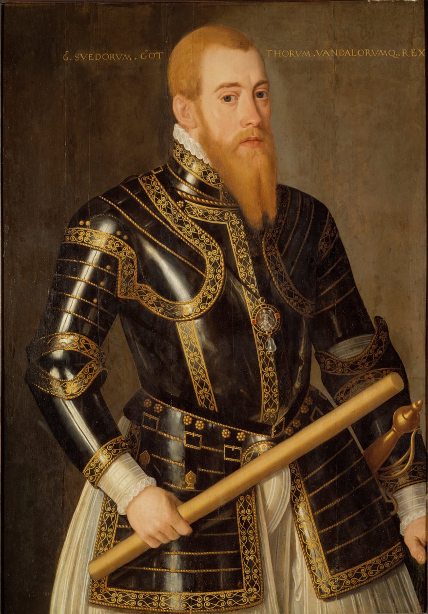 Ruotsin kuninkaan Eerik XIV:n muotokuva 1533-1577. tekijältä Domenicus Verwilt