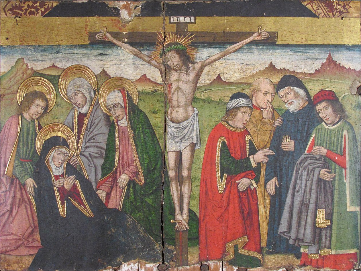Ristiinnaulitsemisen paneeli Retablelta, 1400-luku. tekijältä Domingo Ram