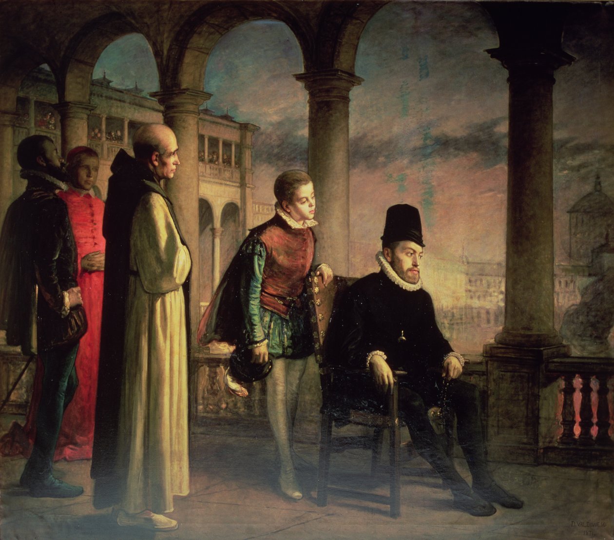 Filippus II (1527-98) julistamassa uskoaan tekijältä Domingo Valdivieso