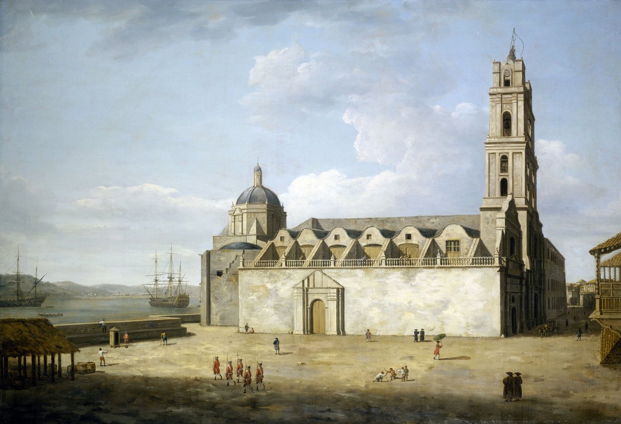 Havannan katedraali (Kuuba), elo- ja syyskuu 1762. Dominic Serresin (1722-1793) öljy kankaalle pian sen jälkeen, kun britit olivat valloittaneet kaupungin vuonna 1762. tekijältä Dominic Serres