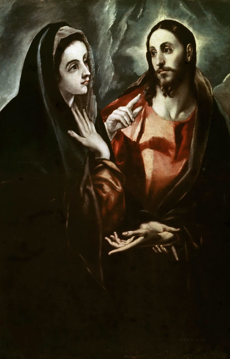 Kristus jättää äitinsä, n. 1600. tekijältä Dominico El Greco