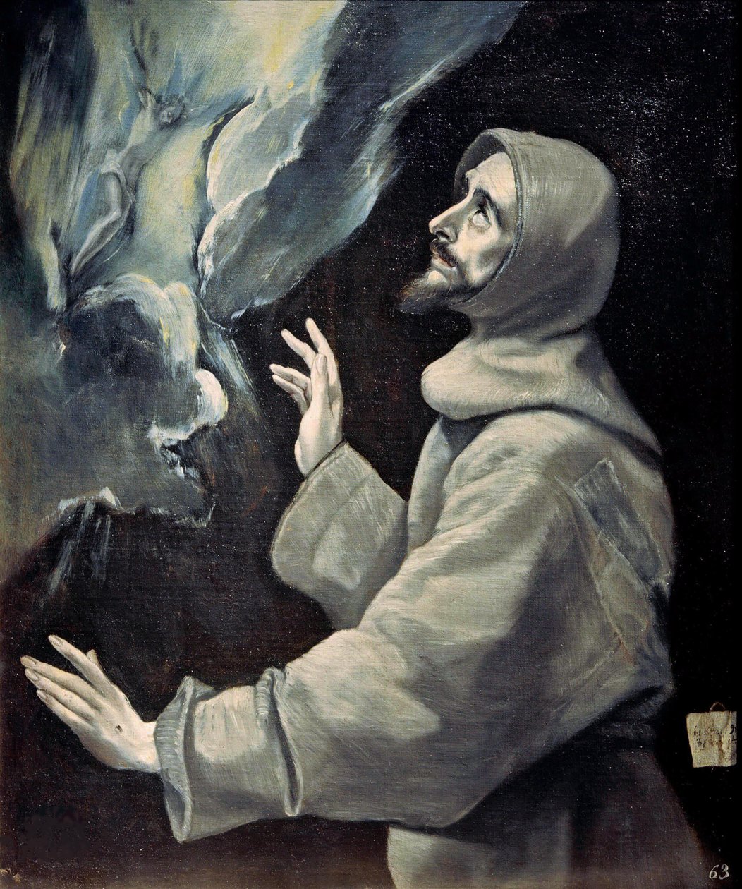 Pyhä Franciscus vastaanottamassa stigmat, noin 1585-1590. tekijältä Dominico El Greco