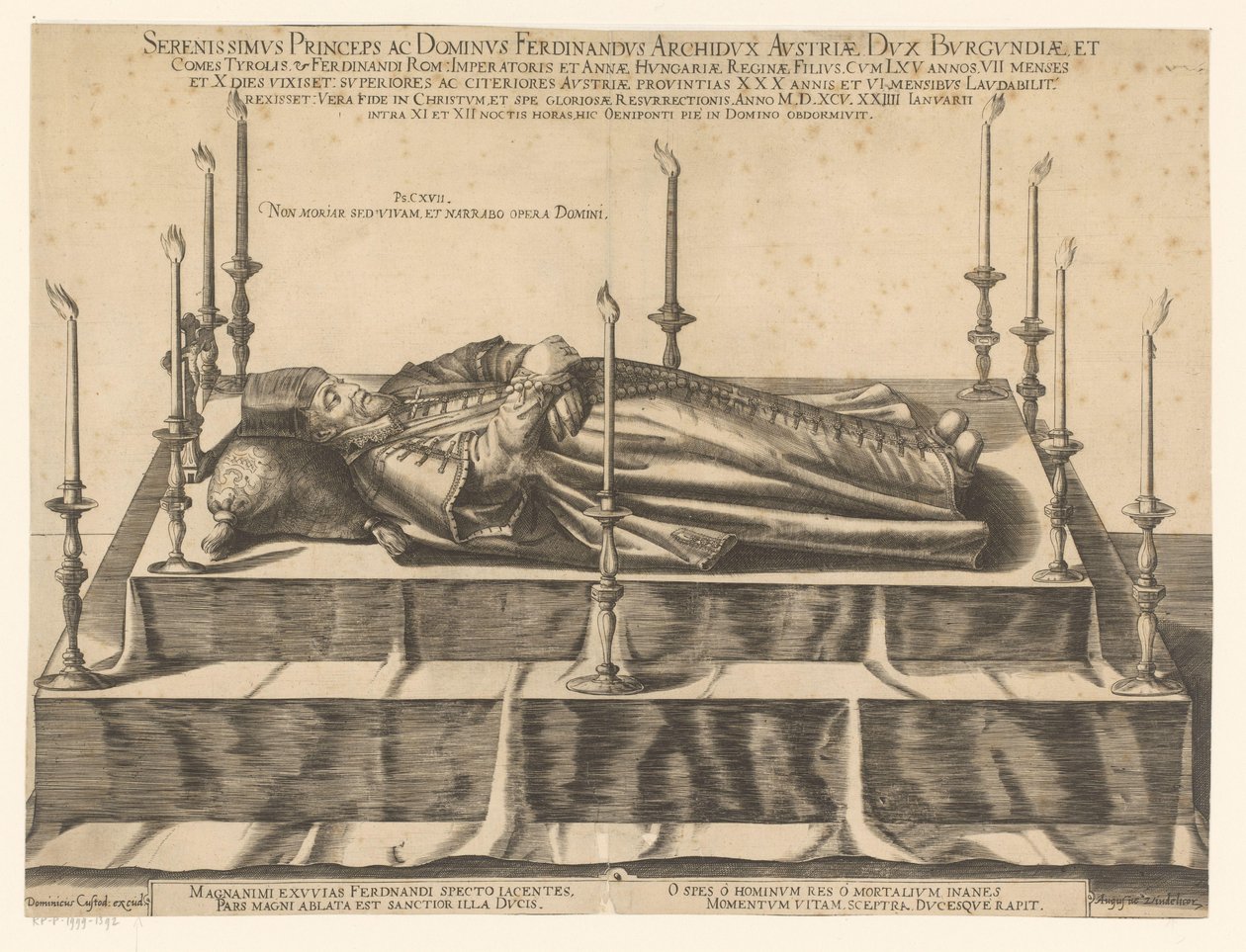 Ferdinand II van Tirolin muotokuva Rauhallisin Itävallan prinssi ja lordi Ferdinand arkkiherttua (...) (otsikko esineessä) tekijältä Dominicus Custos (possibly)