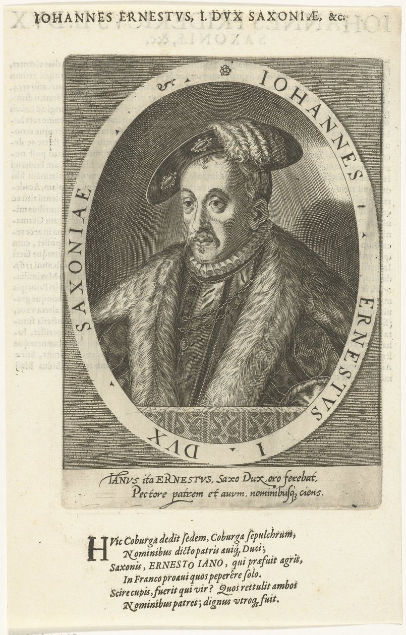 John Ernest 1521-1553, Saksi-Coburgin herttua, 1601 tekijältä Dominicus or Custodis Custos