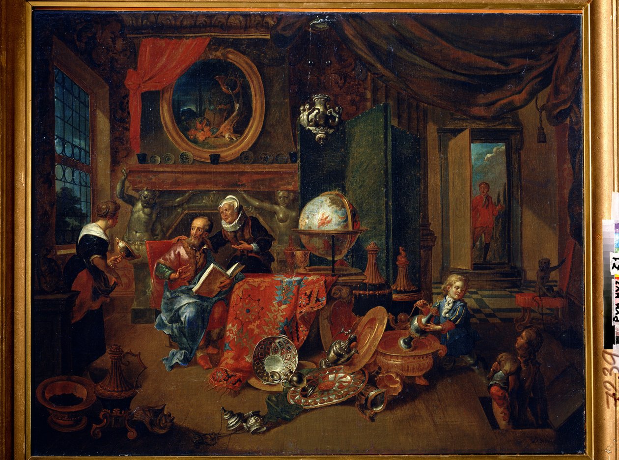 Vanha ruuvi (Vanha ruuvi). Dominicus Smoutin maalaus (1600-luvun loppu). Öljy kankaalle, 69,5 x 86 cm. Flanderin koulu, barokkitaide. A. Pushkinin taidemuseo, Moskova. tekijältä Dominikus Smout