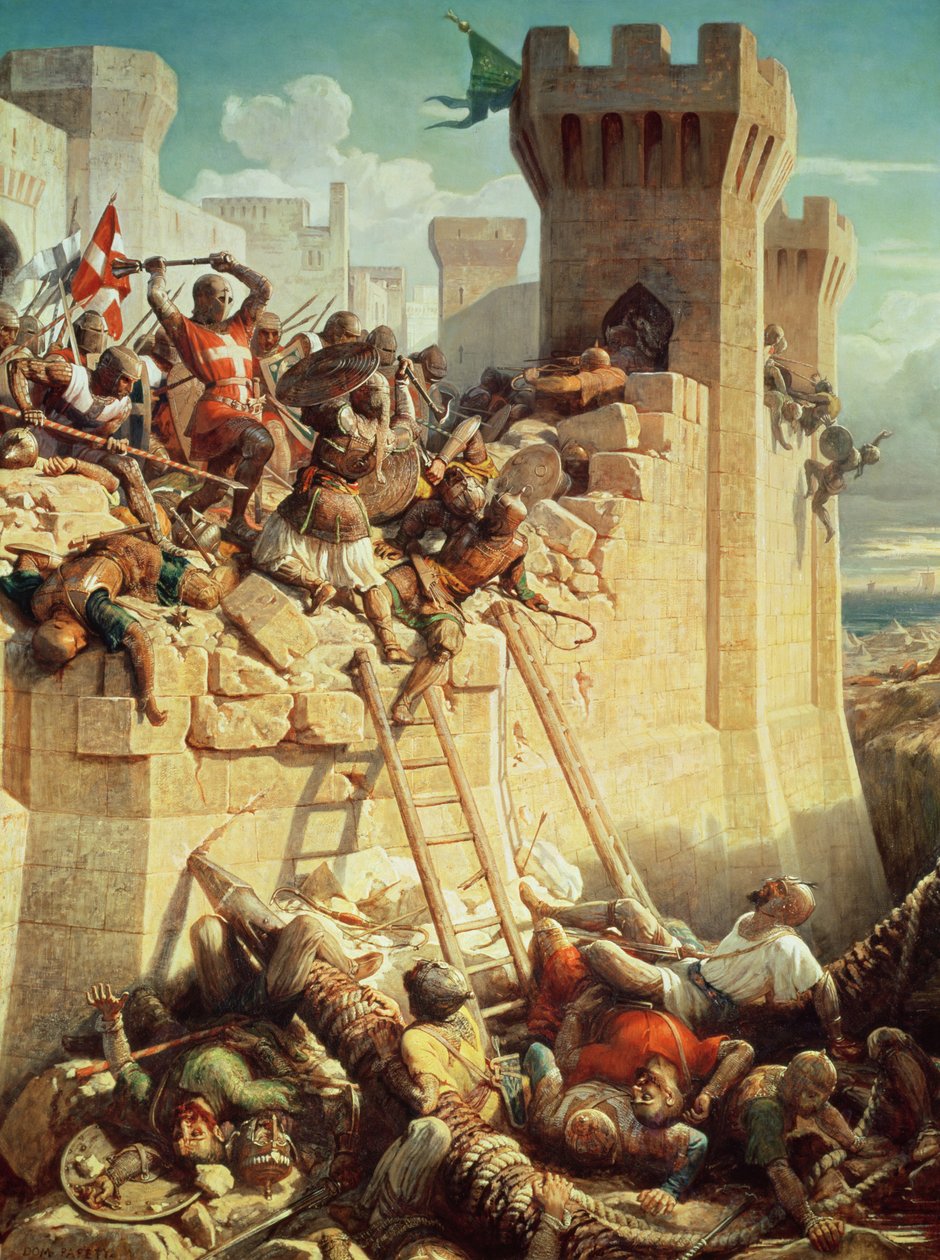 Guillaume de Clermont puolusti Ptolemaisia ​​(Acre) vuonna 1291, 1845 tekijältä Dominique Louis Papety