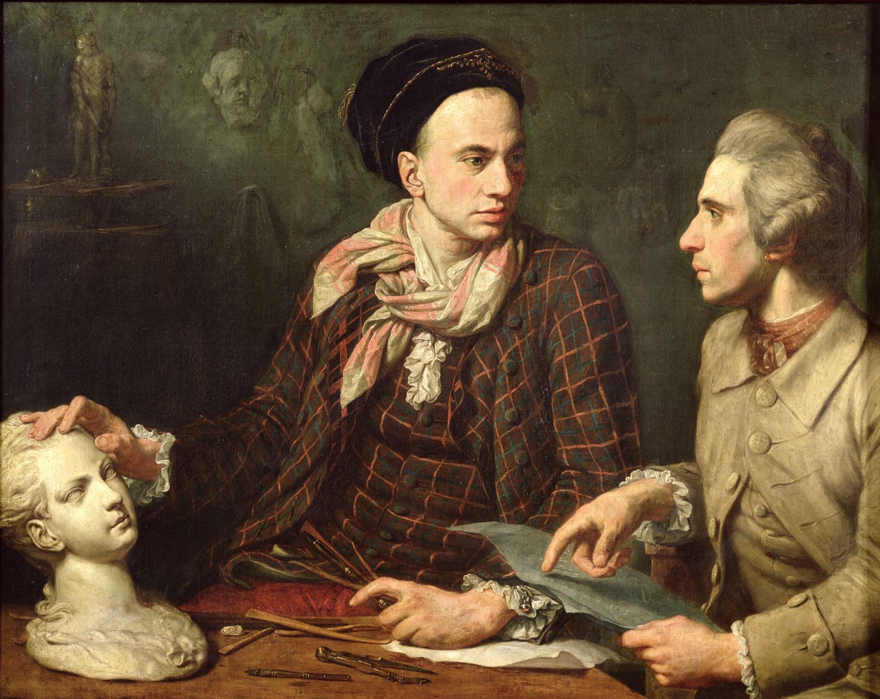 Omakuva Dominique Hermentin (1730-77) kanssa 1769 tekijältä Dominique Doncre