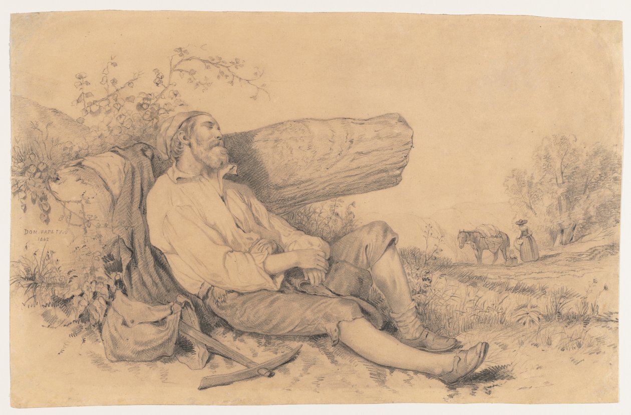Nukkuva kenttätyöläinen, 1842. tekijältä Dominique Louis Papety