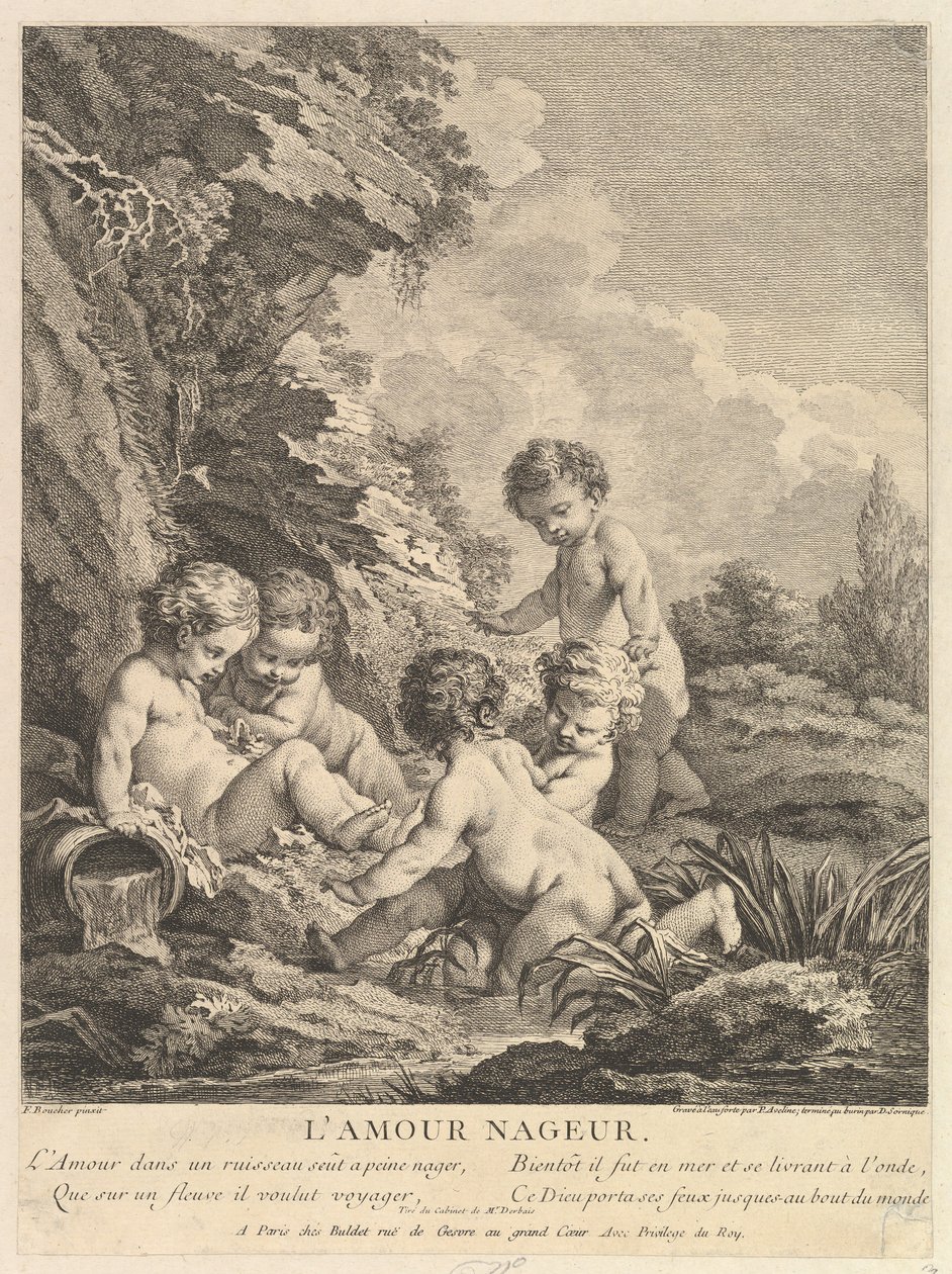 Lasten uinti, n. 1741 tekijältä Dominique Sornique